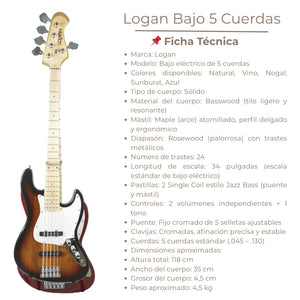 Bajo Eléctrico Logan | 5 cuerdas