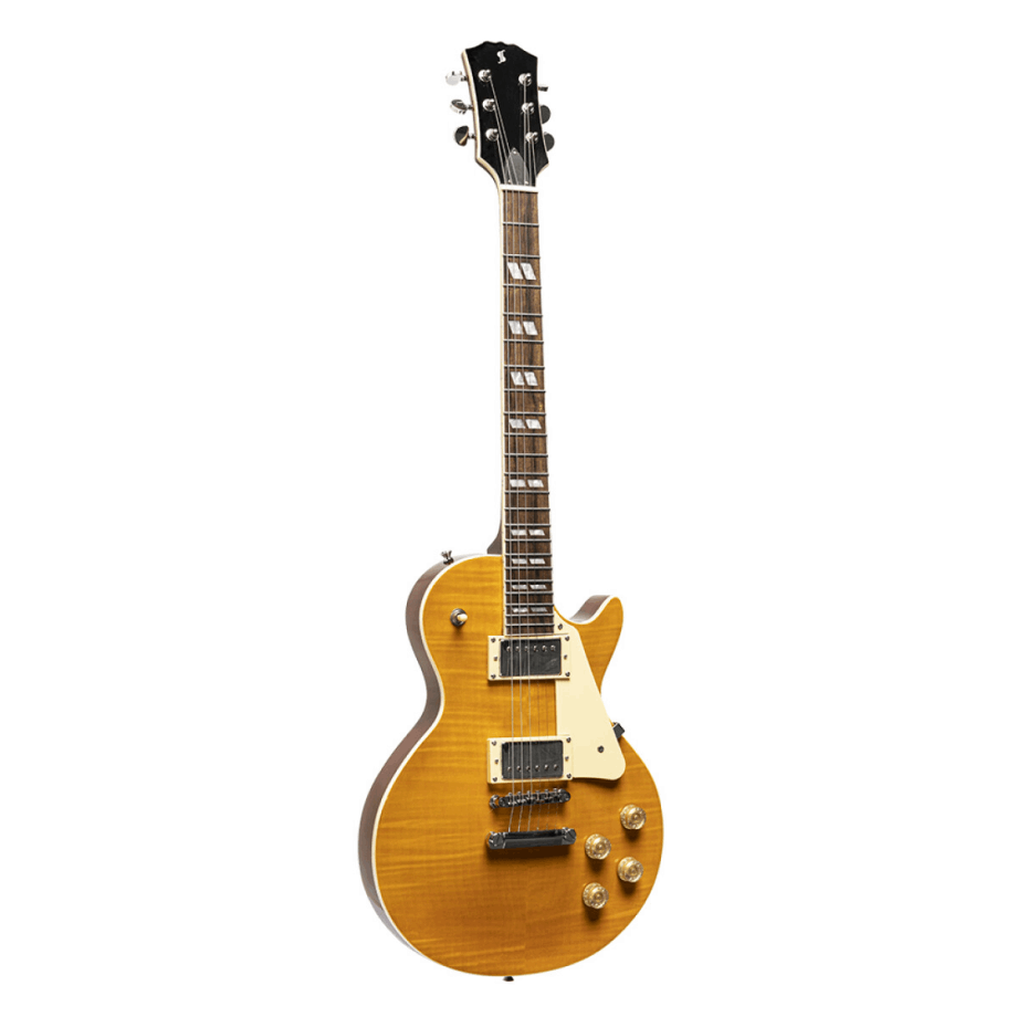 Guitarra Eléctrica Stagg Les Paul Sunburst | Tapa Maple Flameado