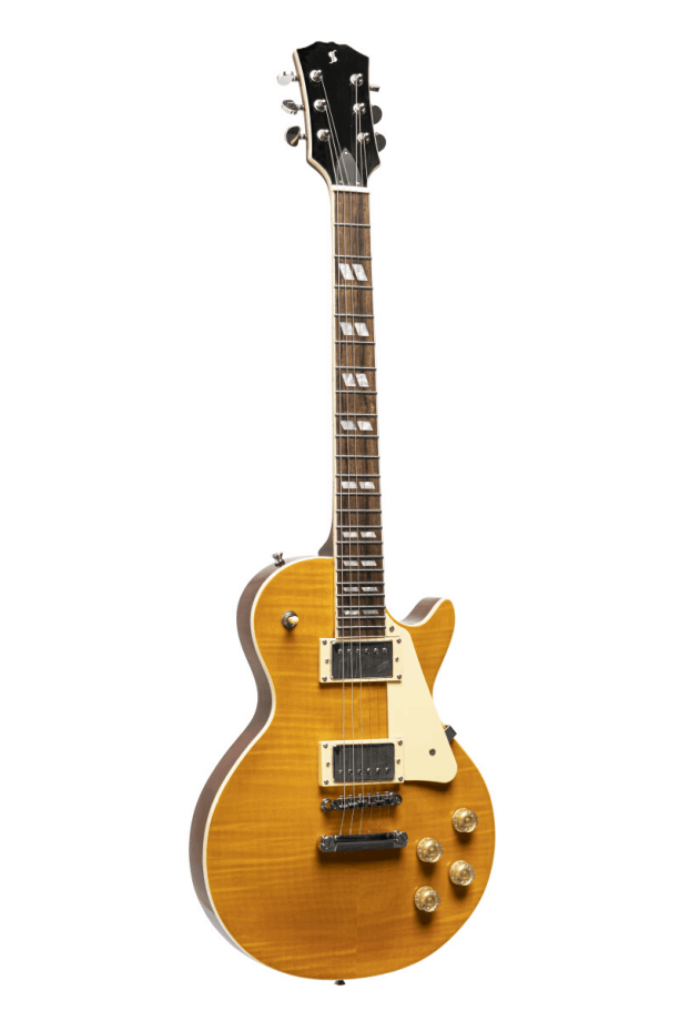 Guitarra Eléctrica Stagg Les Paul Sunburst | Tapa Maple Flameado