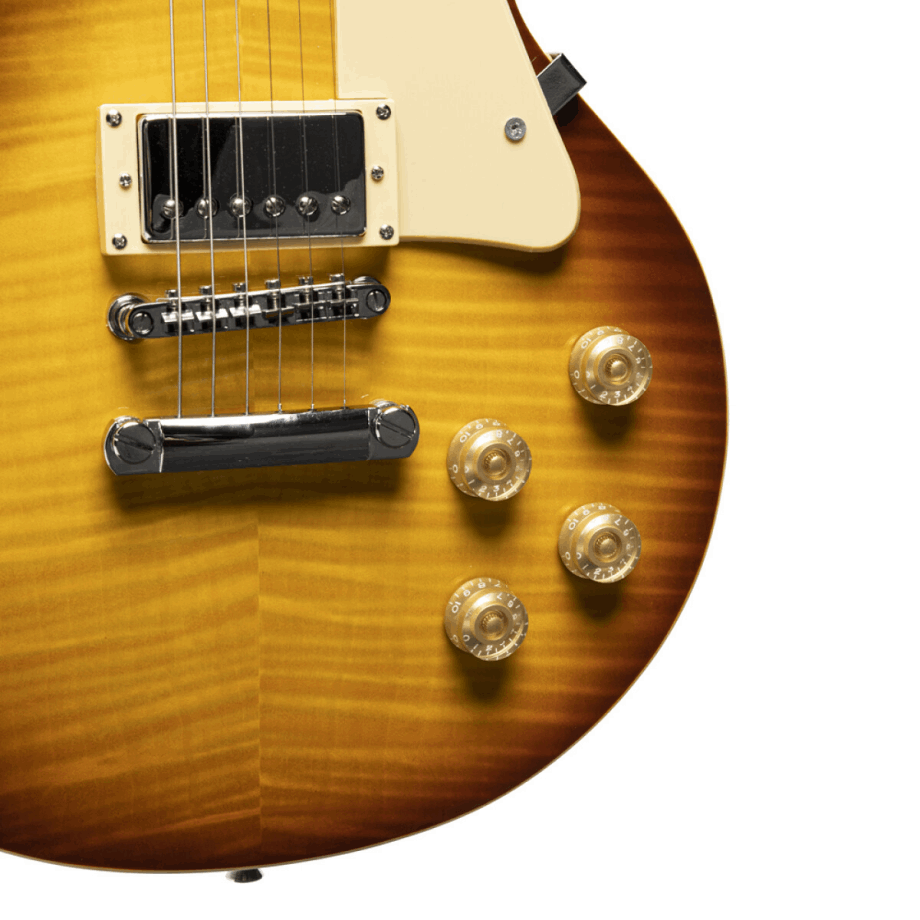 Guitarra Eléctrica Stagg Les Paul Sunburst | Tapa Maple Flameado