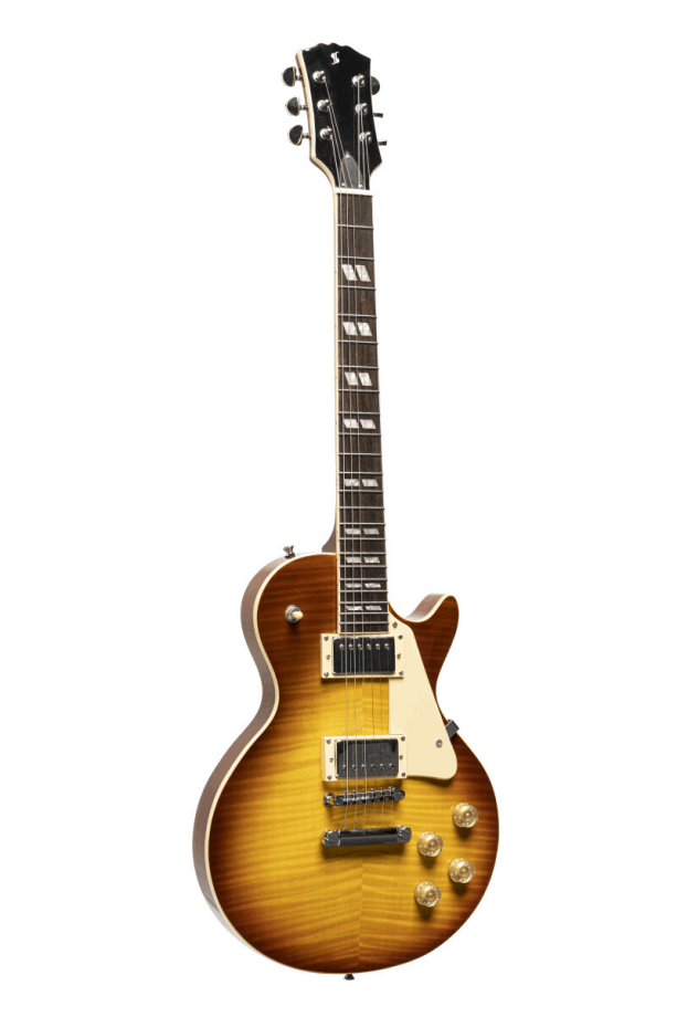 Guitarra Eléctrica Stagg Les Paul Sunburst | Tapa Maple Flameado
