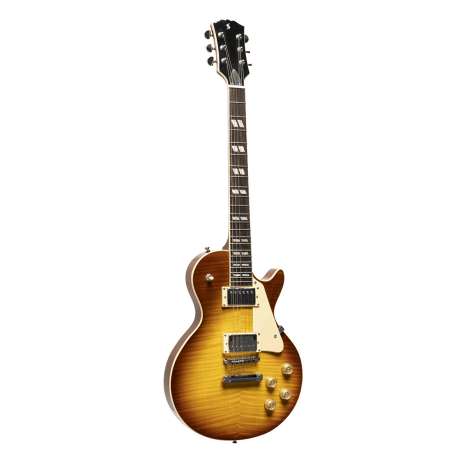 Guitarra Eléctrica Stagg Les Paul Sunburst | Tapa Maple Flameado